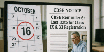 CBSE Reminder 6: Today is the Last Date to Submit Registration Data for Class IX & XI (2025–26)